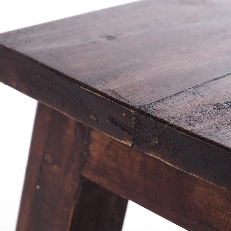 FUSSHOCKER Monte | 30x21cm(BxH), kleiner Holzhocker aus Mahagoni Holz | Farbe: 03 dunkelbraun