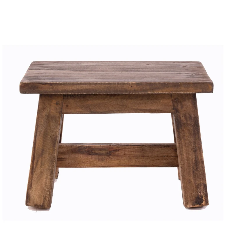 FUSSHOCKER Monte | 30x21cm(BxH), kleiner Holzhocker aus Mahagoni Holz | Farbe: 02 hellbraun