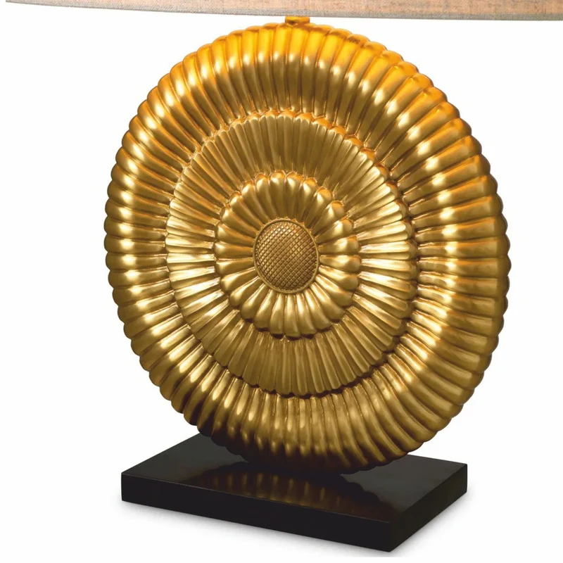 Casa Padrino Luxus Tischleuchte Antik Gold / Schwarz / Beige H. 67 cm - Schreibtischleuchte