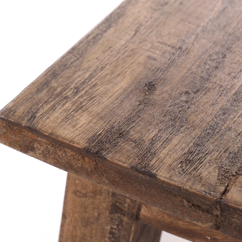 FUSSHOCKER Monte | 30x21cm(BxH), kleiner Holzhocker aus Mahagoni Holz | Farbe: 01 natur-vintage