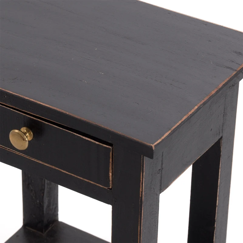 Telefontisch PLANTA | 52x34cm (HxB), Nachtschrank mit Schublade | Farbe: 09 voodoo - schwarz