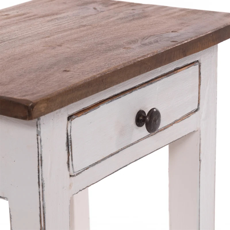 Telefontisch PLANTA | 52x34cm (HxB), Nachtschrank mit Schublade | Farbe: 06 weiß-landhaus
