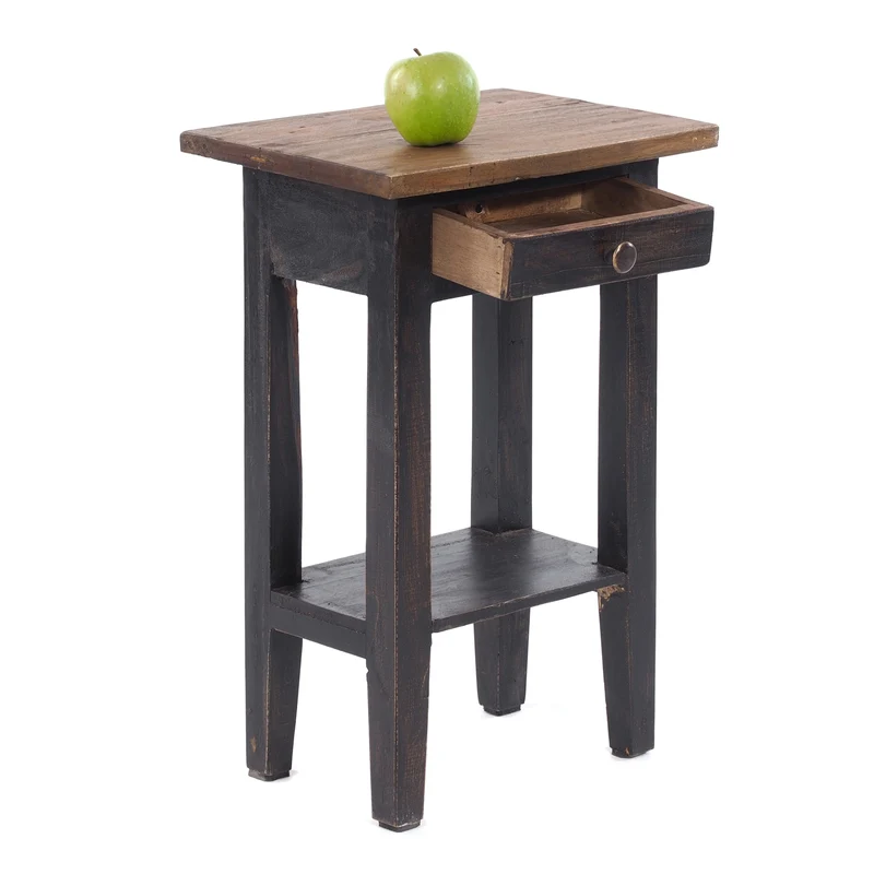Telefontisch PLANTA | 52x34cm (HxB), Nachtschrank mit Schublade | Farbe: 04 schwarz-natur