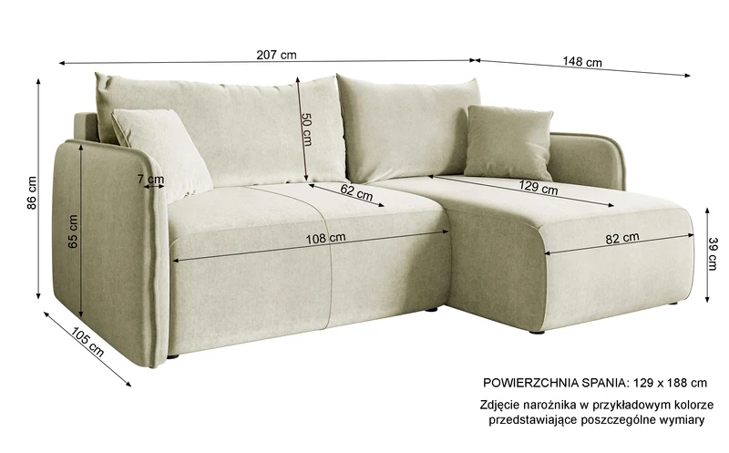Ecksofa mit Schlaffunktion Mavio, L-förmig, grau, mit Stauraum, hydrophobes Samt, universell einsetzbar