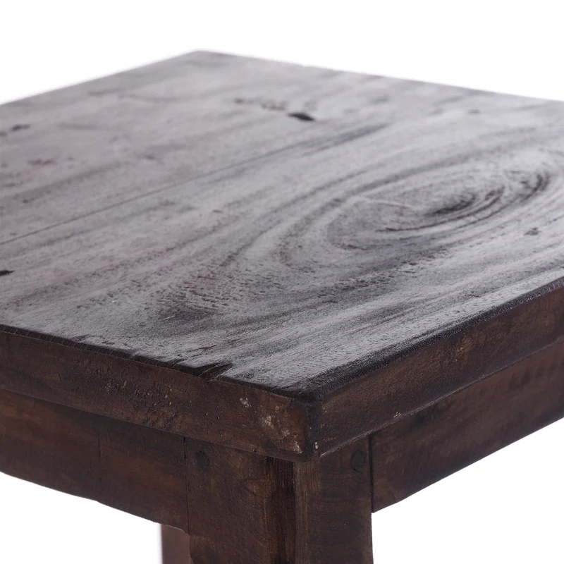 Sitzhocker MADERO | 48x30cm(HxB), Recyclingholz, Holzhocker, Hocker | Farbe: 03 dunkelbraun