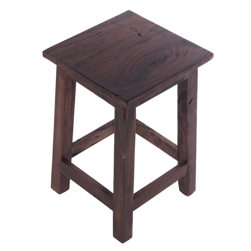 Sitzhocker MADERO | 48x30cm(HxB), Recyclingholz, Holzhocker, Hocker | Farbe: 03 dunkelbraun