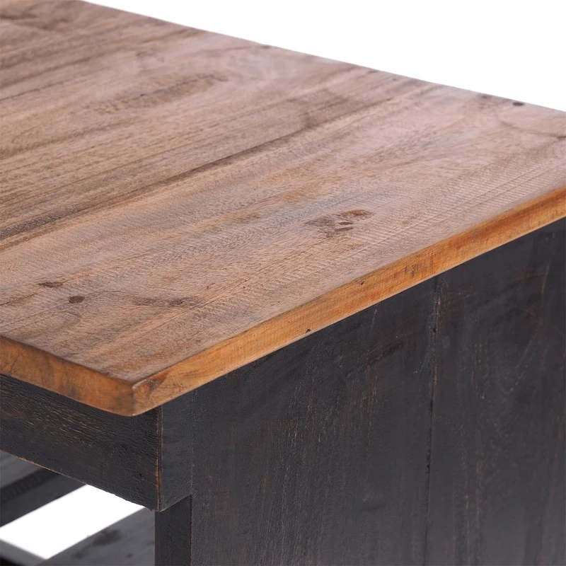 WEINREGAL "RUSTIQUE" | Mahagoni, 70x70x38cm (HxBxT) | Farbe: 04 schwarz-natur