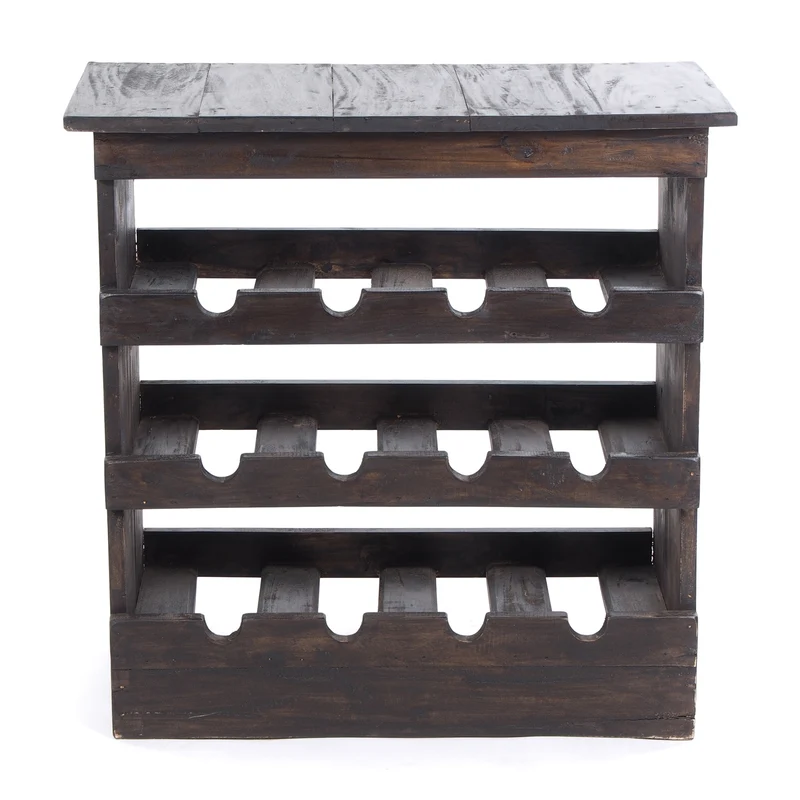 WEINREGAL "RUSTIQUE" | Mahagoni, 70x70x38cm (HxBxT) | Farbe: 03 dunkelbraun