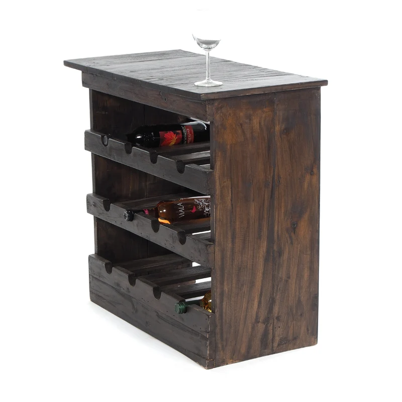 WEINREGAL "RUSTIQUE" | Mahagoni, 70x70x38cm (HxBxT) | Farbe: 03 dunkelbraun