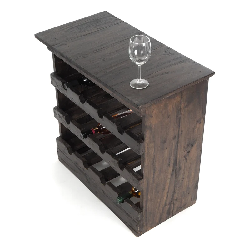 WEINREGAL "RUSTIQUE" | Mahagoni, 70x70x38cm (HxBxT) | Farbe: 03 dunkelbraun