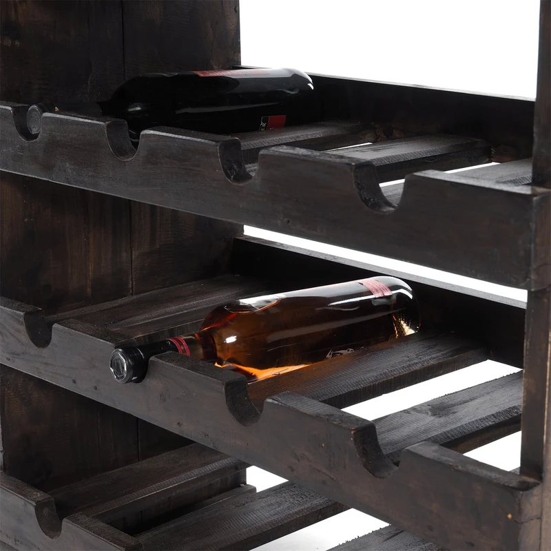 WEINREGAL "RUSTIQUE" | Mahagoni, 70x70x38cm (HxBxT) | Farbe: 03 dunkelbraun