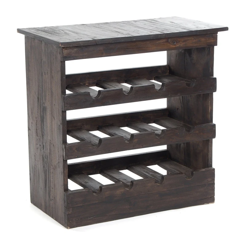 WEINREGAL "RUSTIQUE" | Mahagoni, 70x70x38cm (HxBxT) | Farbe: 03 dunkelbraun