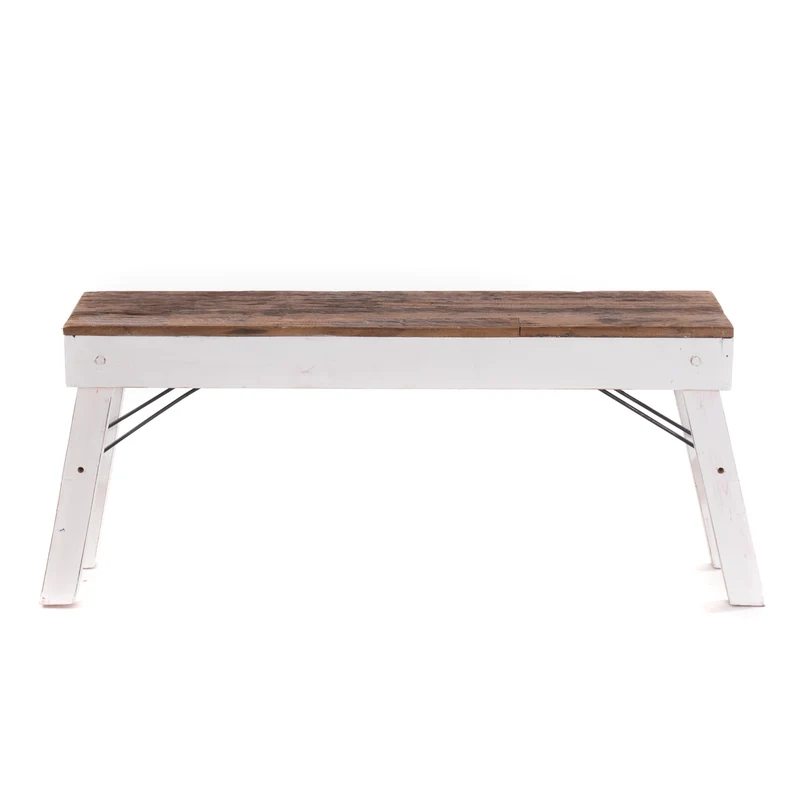 KÜCHENBANK "ALDO" | faltbar, 112x48x28 cm (LxHxB) | Holzbank | Farbe: 06 weiß-landhaus