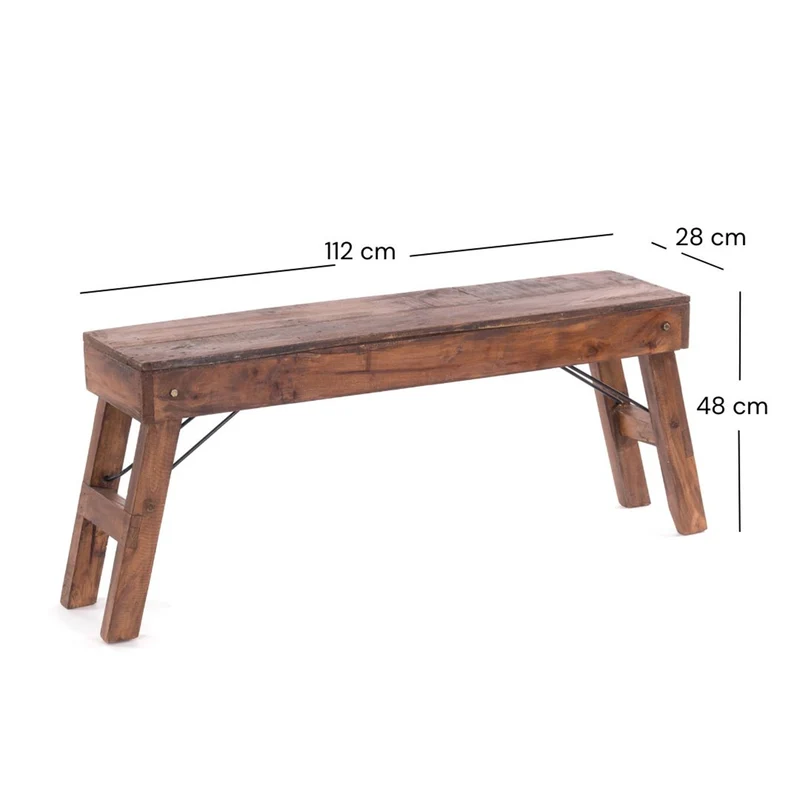 KÜCHENBANK "ALDO" | faltbar, 112x48x28 cm (LxHxB) | Holzbank | Farbe: 02 hellbraun
