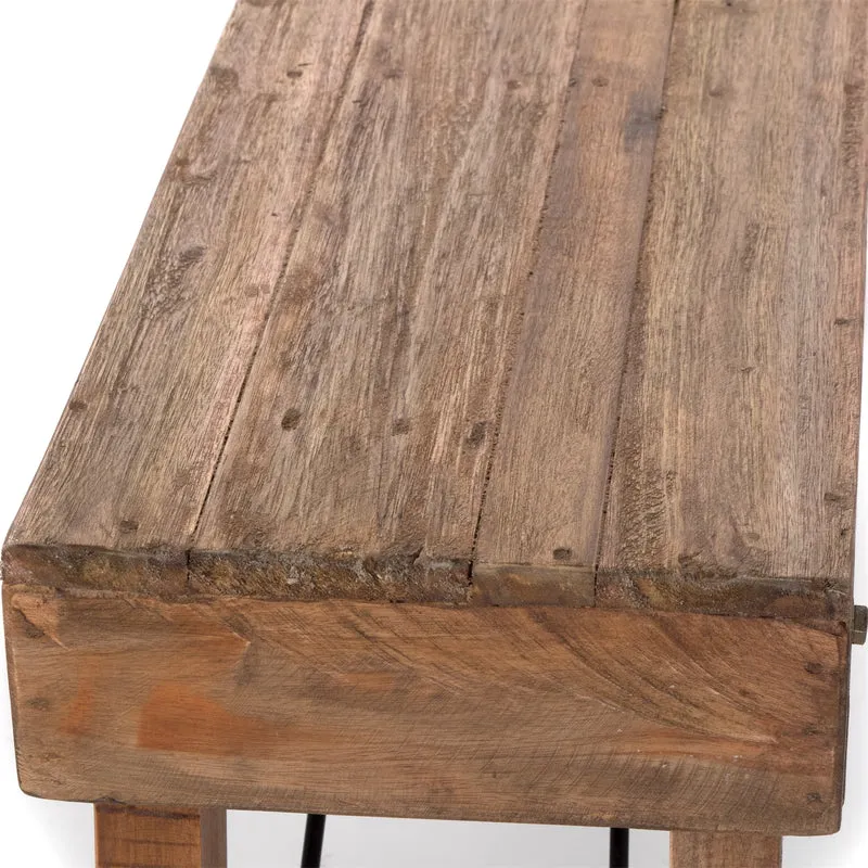 KÜCHENBANK "ALDO" | faltbar, 112x48x28 cm (LxHxB) | Holzbank | Farbe: 01 natur-vintage