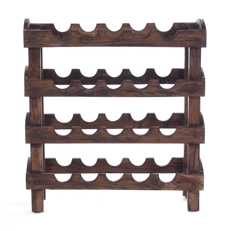 WEINREGAL "RUSTIC" | 66x61x24cm(HxBxT), Mahagoni | Flaschenhalter | Farbe: 03 dunkelbraun