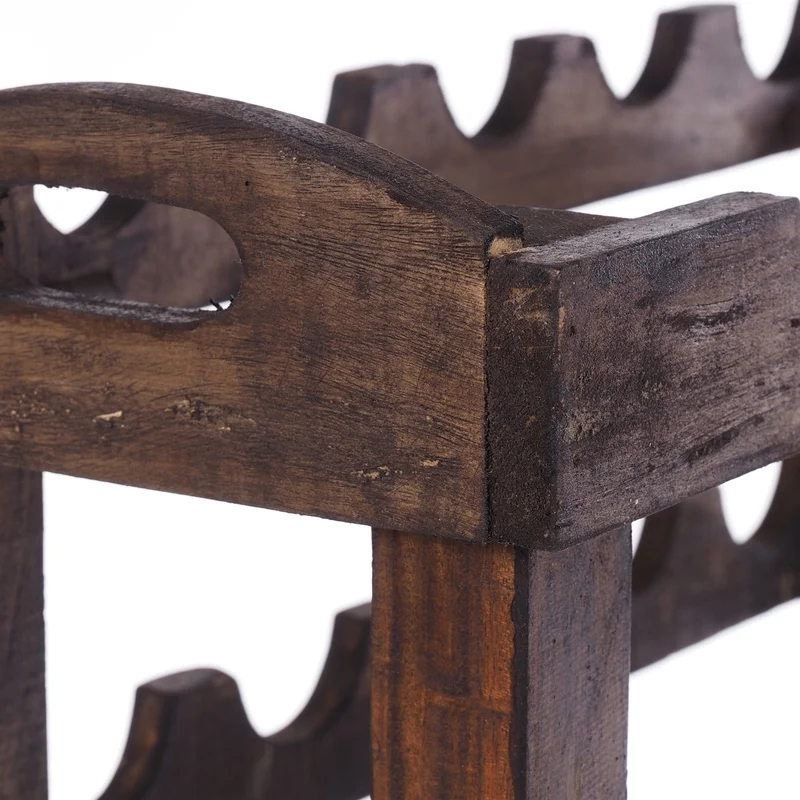 WEINREGAL "RUSTIC" | 66x61x24cm(HxBxT), Mahagoni | Flaschenhalter | Farbe: 03 dunkelbraun