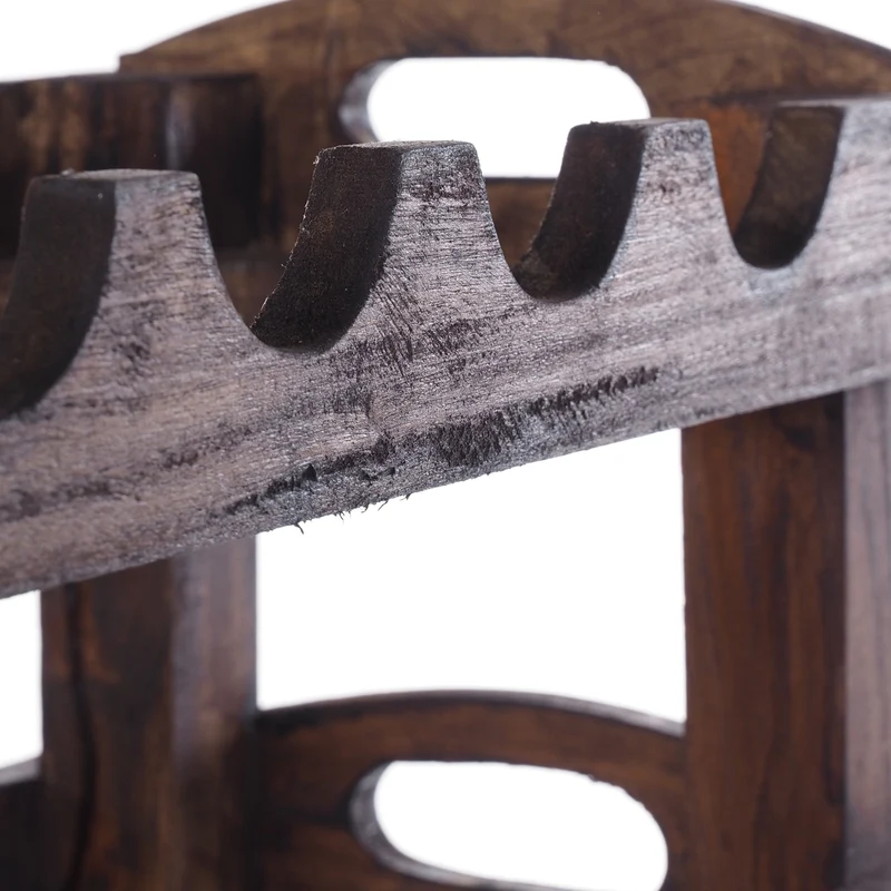 WEINREGAL "RUSTIC" | 66x61x24cm(HxBxT), Mahagoni | Flaschenhalter | Farbe: 03 dunkelbraun