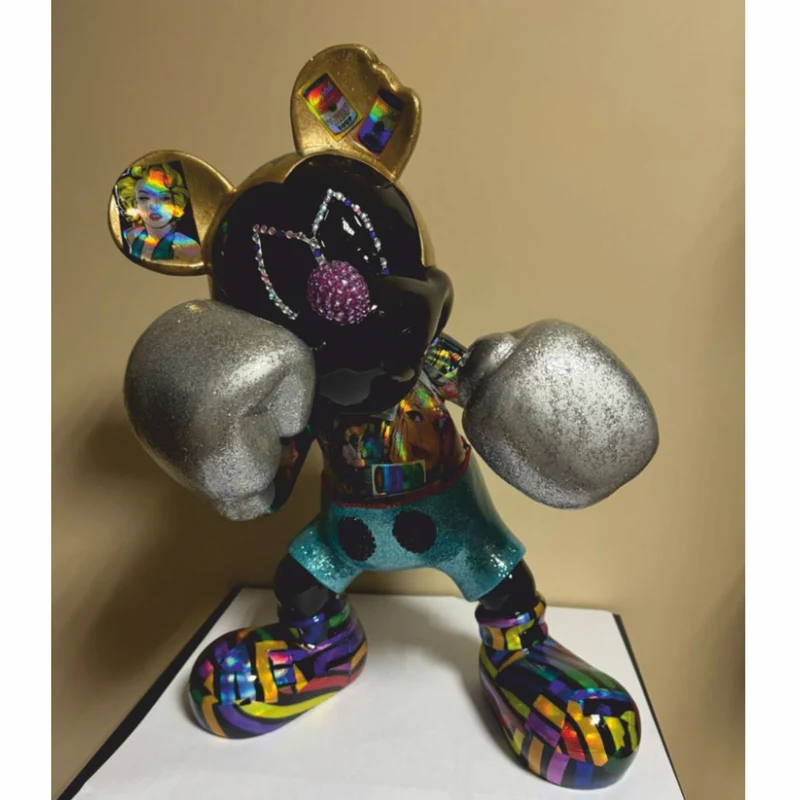 Casa Padrino Deko Figur Boxer Schwarz / Bunt H. 50 cm - Garten Skulptur