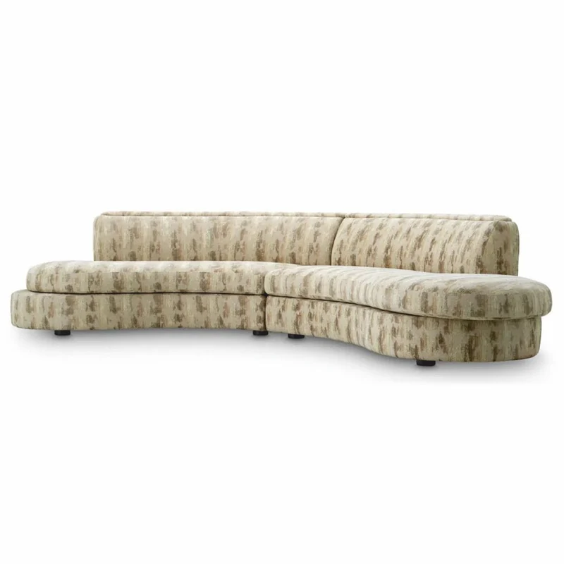 Casa Padrino Luxus Sofa Sandfarben / Schwarz 376 cm - Luxus Hotel Möbel