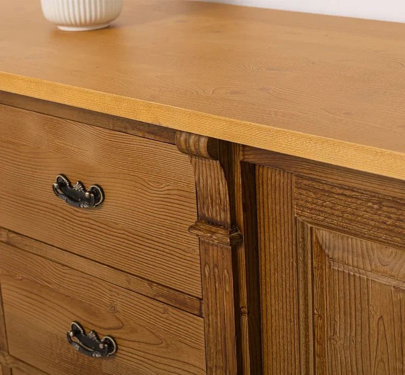 Großes Sideboard aus Massivholz im Landhausstil mit 6 Schubladen