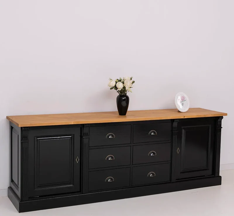 Großes Sideboard aus Massivholz im Landhausstil mit 6 Schubladen