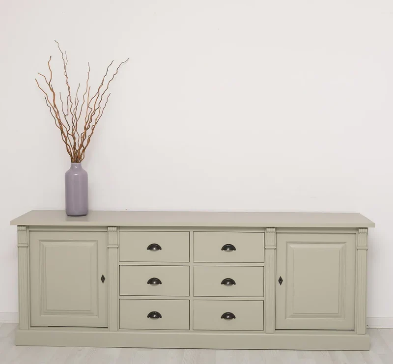 Großes Sideboard aus Massivholz im Landhausstil mit 6 Schubladen