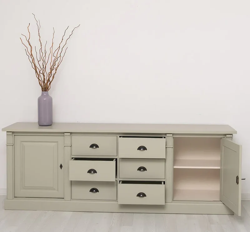 Großes Sideboard aus Massivholz im Landhausstil mit 6 Schubladen