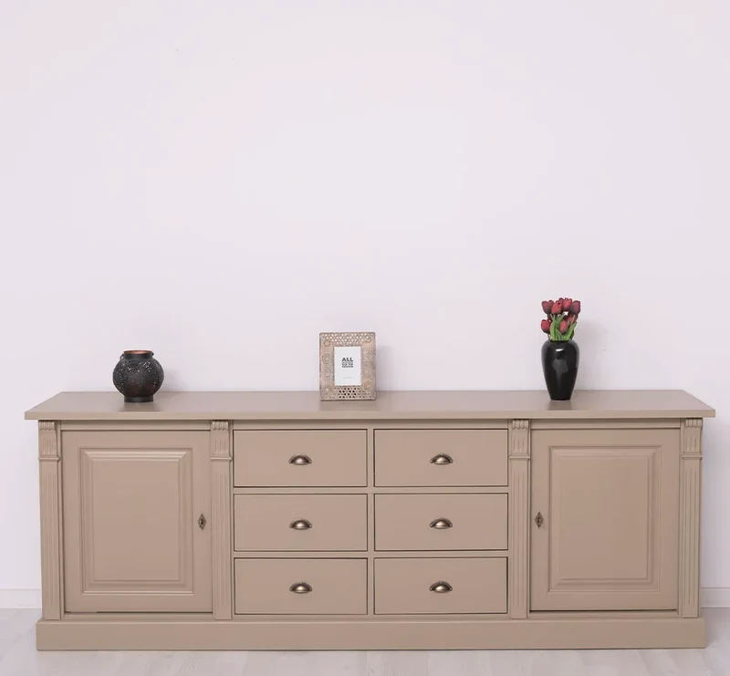 Großes Sideboard aus Massivholz im Landhausstil mit 6 Schubladen
