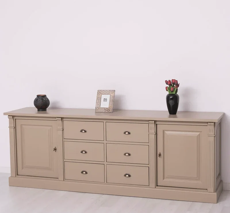 Großes Sideboard aus Massivholz im Landhausstil mit 6 Schubladen