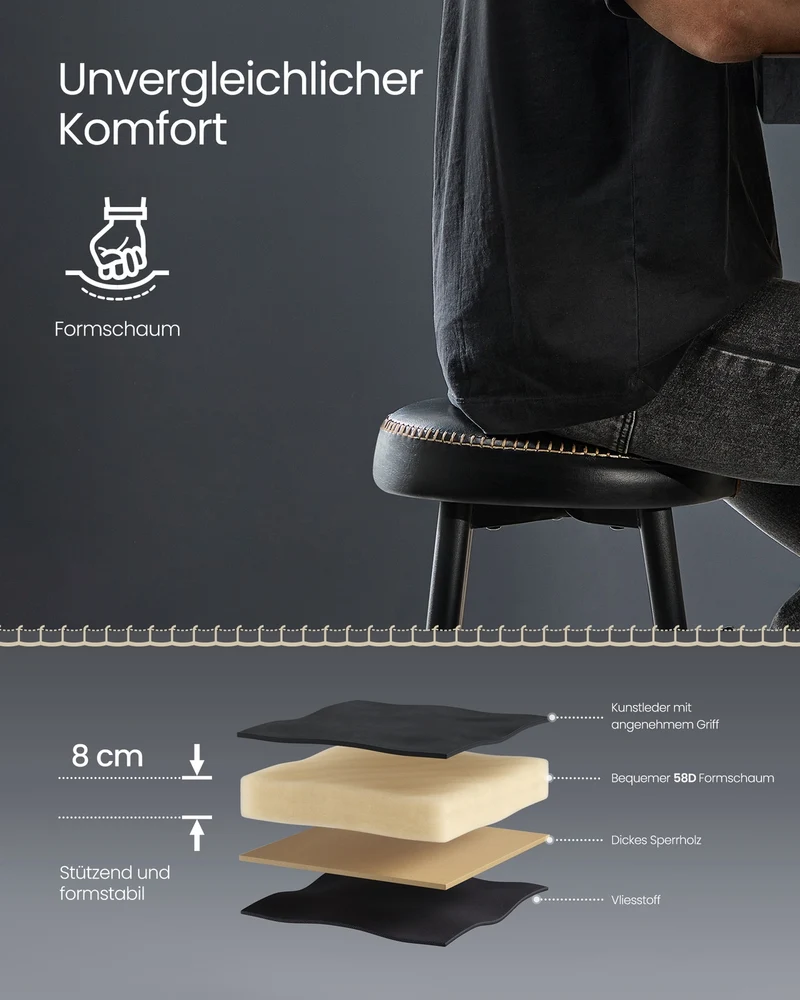 2er-Set Barhocker – Luxus-Küchenstühle – Verstellbare Beine
