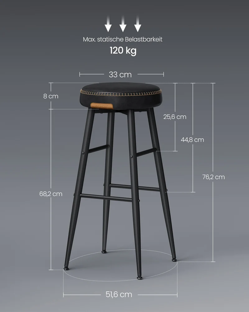 2er-Set Barhocker – Luxus-Küchenstühle – Verstellbare Beine
