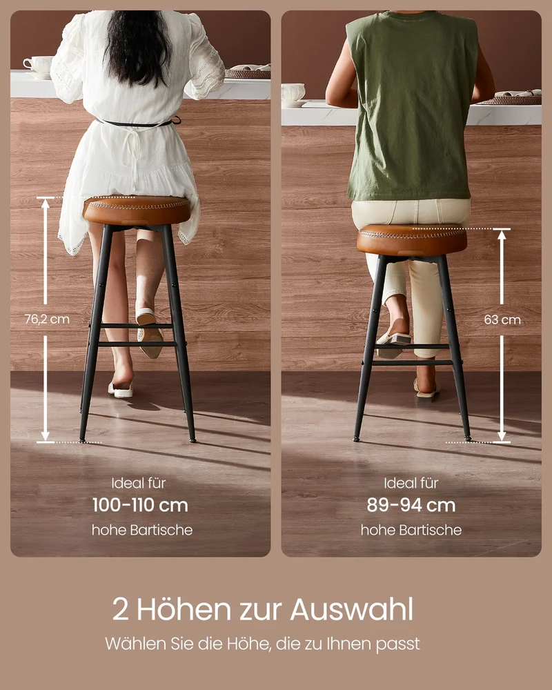 2er-Set Barhocker – Luxus-Küchenstühle – Verstellbare Beine