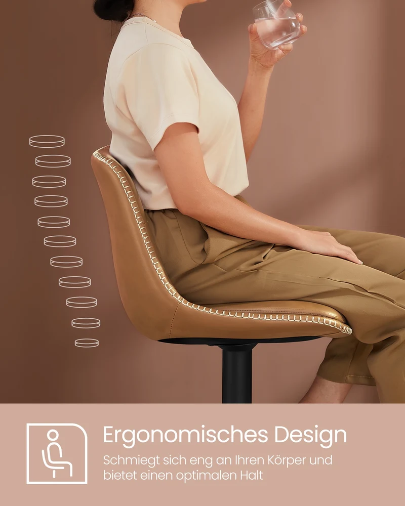 2er-Set Barhocker - Verstellbar und 360° drehbar - Kunstleder
