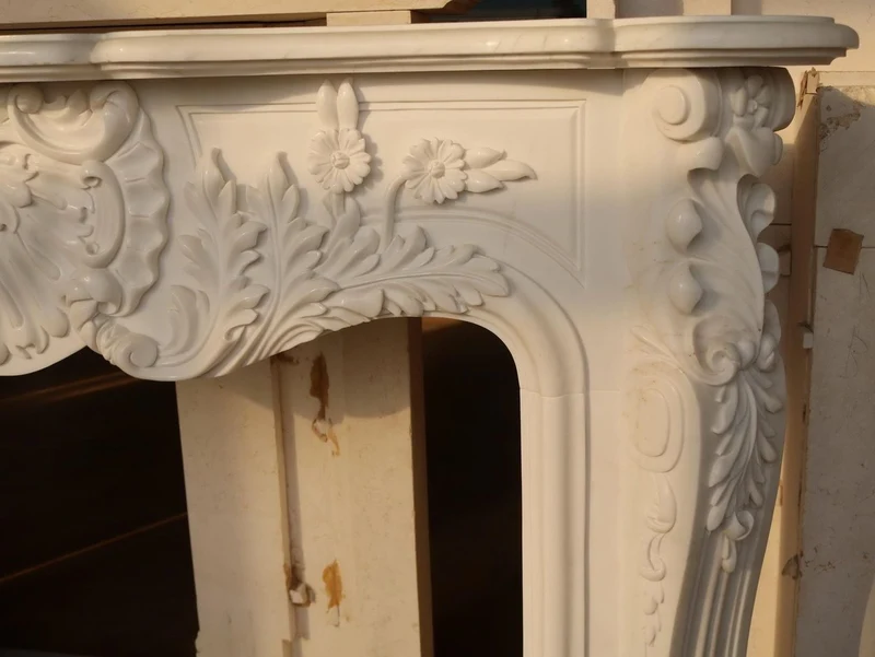 Casa Padrino Luxus Barock Marmor Kaminumrandung Weiß 168 x H. 122 cm