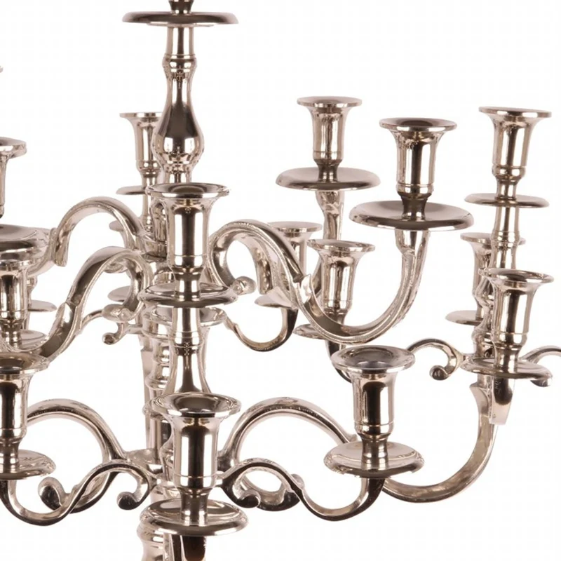 Casa Padrino Luxus Kandelaber Silber Ø 80 x H. 100 cm - 25-armiger Kerzenleuchter