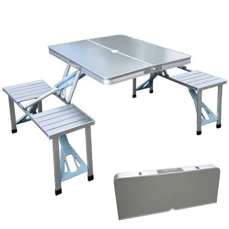 Aluminiumlegierung Outdoor Camping Picknicktisch Integrierter Klapptisch und Stuhl