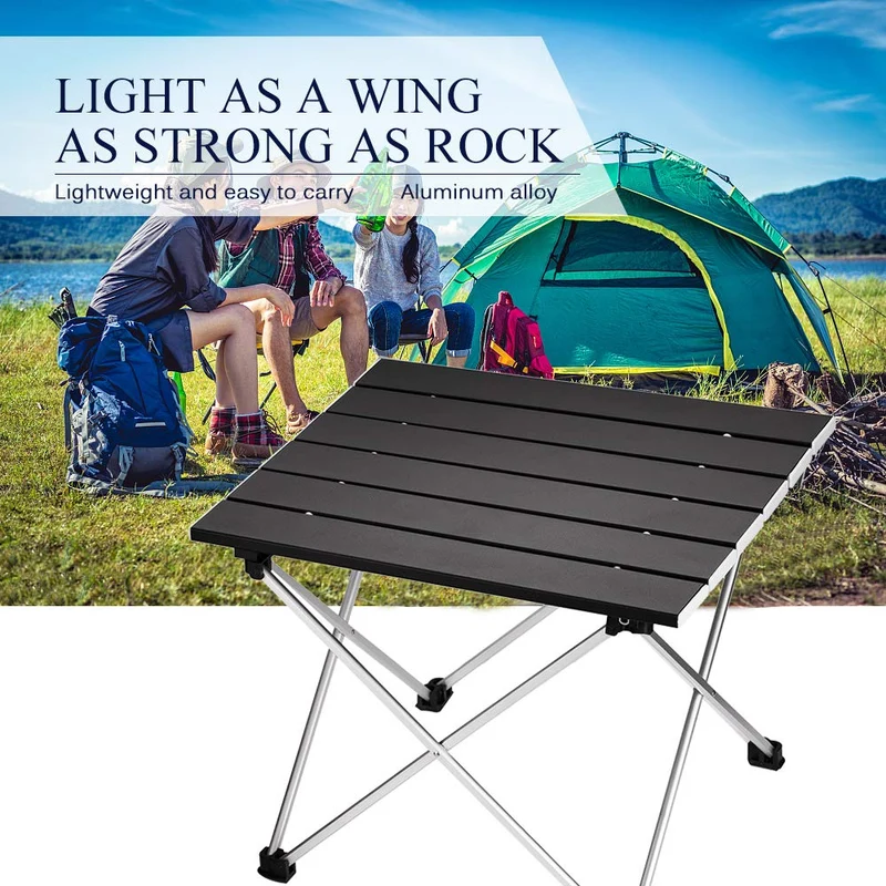 Klappbarer Campingtisch aus Aluminium mit Tragetasche