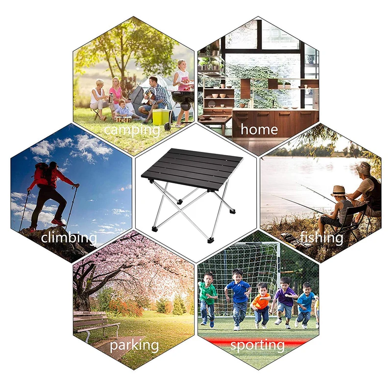 Klappbarer Campingtisch aus Aluminium mit Tragetasche