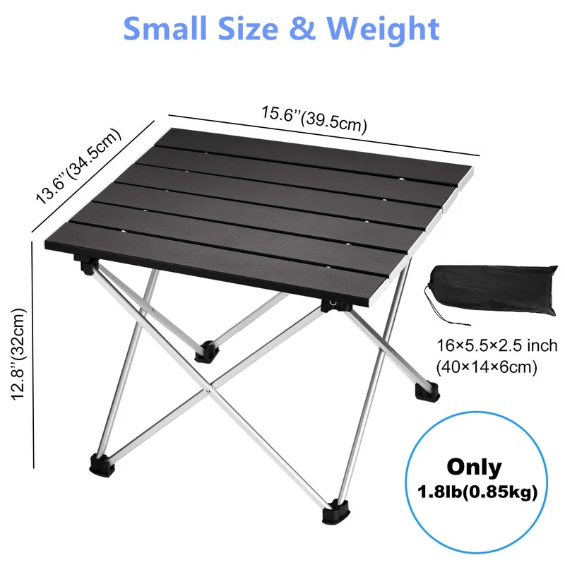 Klappbarer Campingtisch aus Aluminium mit Tragetasche