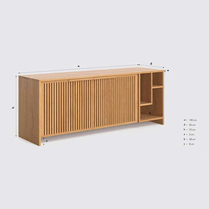 Modernes Sideboard aus massiver Eiche | Zweitürige Kommode Conte