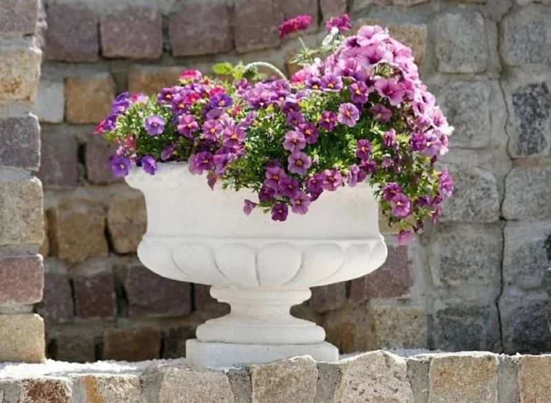 Casa Padrino Luxus Barock Blumentopf Weiß Ø 40 x H. 31 cm - Made in Italy