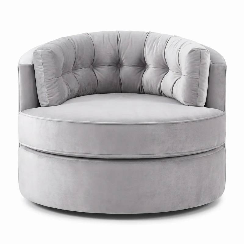 Casa Padrino Luxus Drehsessel Silber 90 x 86 x H. 72 cm - Wohnzimmer Sessel mit edlem Samtstoff - Wohnzimmer Möbel - Luxus Möbel