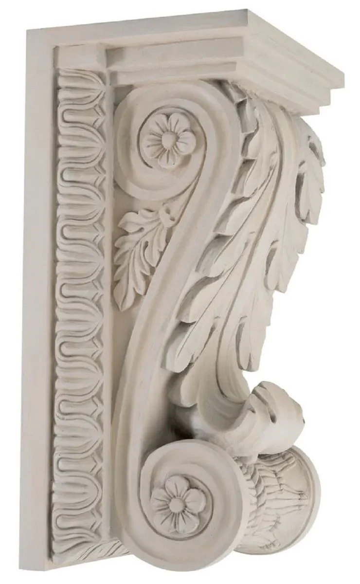 Casa Padrino Luxus Barock Wandkonsole Sandfarben 51 x 36 x H. 84 cm - Prunkvolle Wanddeko Konsole im Barockstil - Barock Wanddeko - Barock Möbel