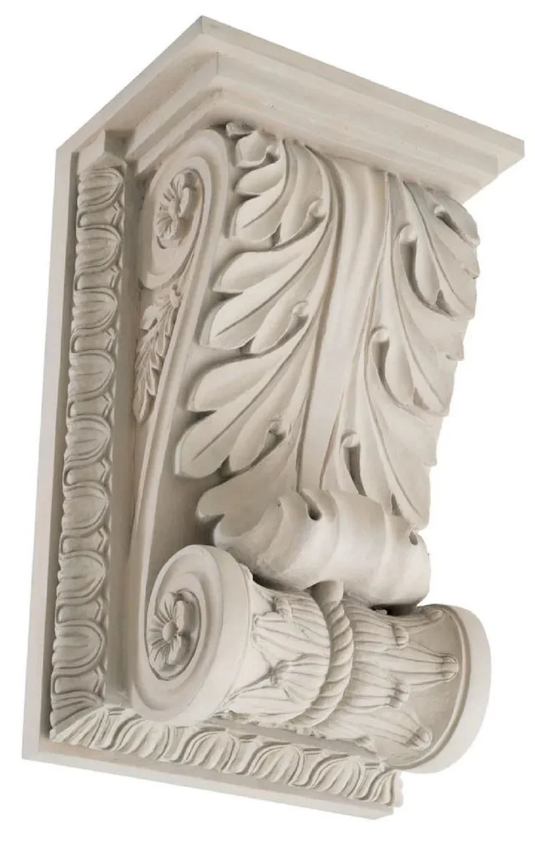 Casa Padrino Luxus Barock Wandkonsole Sandfarben 51 x 36 x H. 84 cm - Prunkvolle Wanddeko Konsole im Barockstil - Barock Wanddeko - Barock Möbel