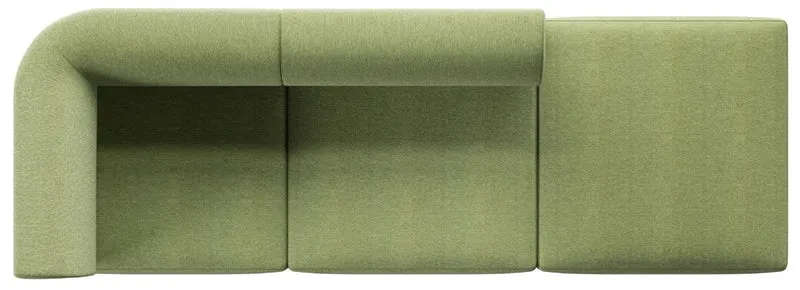 Casa Padrino Luxus Sofa Linke Seite Grün 270 cm - Modulares Wohnzimmer Sofa - Luxus Wohnzimmer Möbel