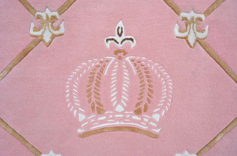 Pompöös by Casa Padrino Luxus Barock Teppich Krone von Harald Glööckler Rosa / Weiß / Braun - Verschiedene Größen