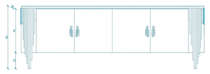 Casa Padrino Luxus Sideboard mit 4 Türen und Kunstmarmor Platte Schwarz / Silber 251,2 cm - Luxus Möbel
