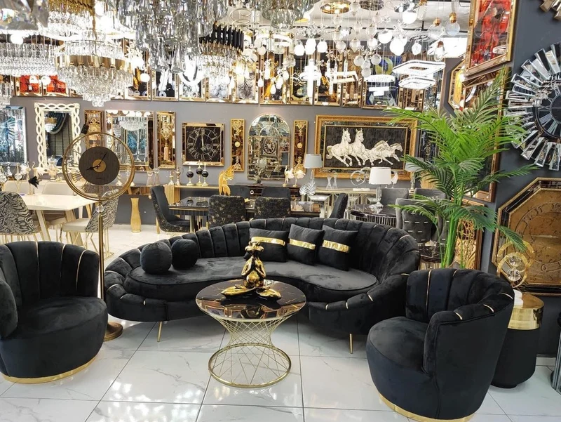Casa Padrino Luxus Sessel Schwarz / Gold 75 x 70 x H. 80 cm - Wohnzimmer Sessel - Hotel Sessel - Wohnzimmer Möbel - Hotel Möbel - Luxus Möbel - Wohnzimmer Einrichtung - Luxus Einrichtung