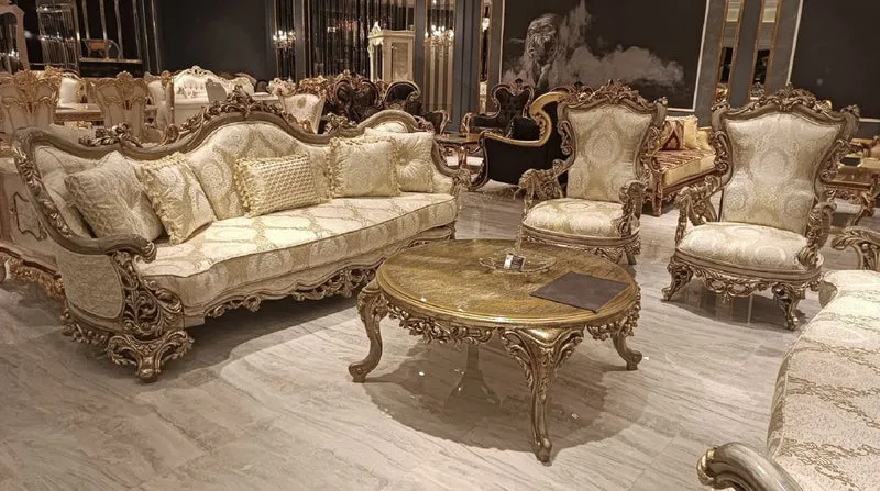Casa Padrino Luxus Barock Couchtisch Gold - Runder Massivholz Wohnzimmertisch im Barockstil - Barock Möbel - Luxus Möbel im Barockstil - Barock Einrichtung - Edel & Prunkvoll